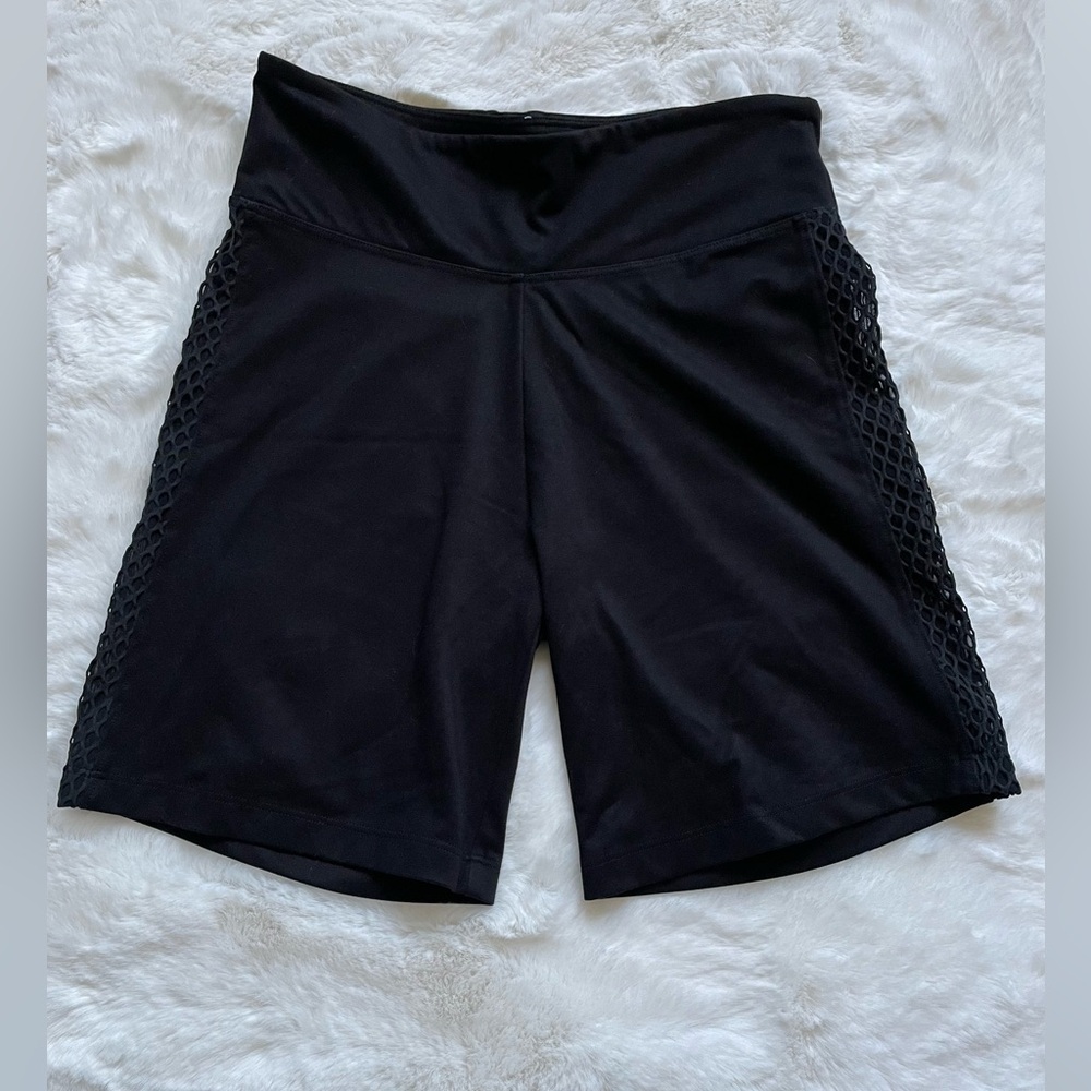 Victoria's Secret Black Bike Shorts with Breathable Mesh